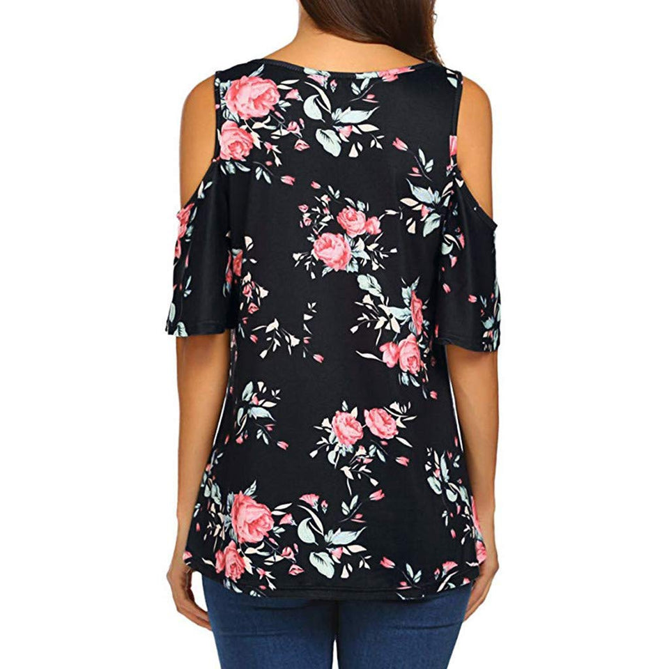 Fuera de los Hombros Mujer,Zlolia Imprimir Camiseta Mujer Camiseta Mangas Cortas Chaleco Mujer Verano XL