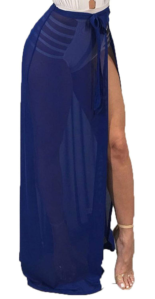 ADDRUALI0 Sexy - Falda de Malla Transparente para Mujer, Maxi, Falda, Vestido de Bikini