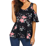 Fuera de los Hombros Mujer,Zlolia Imprimir Camiseta Mujer Camiseta Mangas Cortas Chaleco Mujer Verano XL