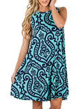 Zantec Vestido Flojo, Suelto, impresión para Las Mujeres, Vestido Largo de la Rodilla de la Falda para la Primavera Verano